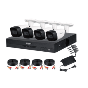 Kit Dahua 4 Cámaras 5MP HFW1500CMA con Micrófono + DVR WizSense con Reconocimiento Facial e IA