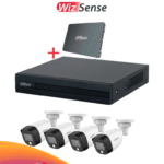 Kit Dahua 4 Cámaras Full Color 2MP con Micrófono + DVR WizSense con IA y SSD 512GB