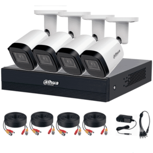Kit Dahua 4 Canales 2MP HDCVI XVR1B04-I WizSense con IA + Cámaras B2A21N-U-IL-A Dual Light con Micrófono Integrado