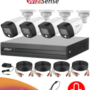 Kit Dahua 4 Cámaras Full Color 2MP con Micrófono Integrado + DVR WizSense con IA