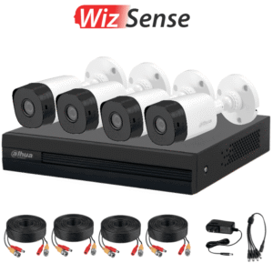 Kit Dahua 4 Cámaras B1A11 1MP 2.8mm + DVR WizSense con IA