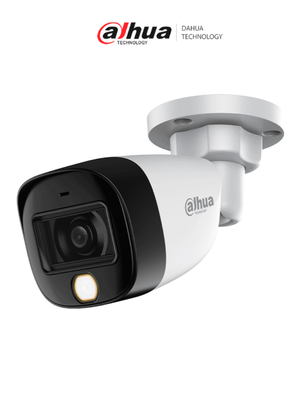 Cámara bullet ofrece resolución 4K de 8 MP iluminador dual para entornos oscuros lente de 2.8mm con ángulo de 106° alcance IR de 20 m WDR real de 120 dB tecnología Super Adapt y micrófono integrado - DH-HAC-HFW1801CN-IL-A