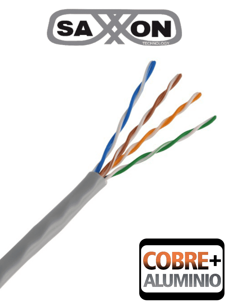 Bobina de Cable UTP Cat5e 305 Metros CCA Color Gris Uso Interior Cert ISO9001 UL 444 RoSH ANSI/TIA EI-568B - OUTP5ECCA305G