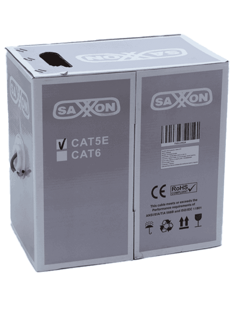 Bobina de Cable UTP Cat5e 100 Metros CCA Color Gris Uso Interior Cert ISO9001 UL 444 RoSH ANSI/TIA EI-568B - OUTP5ECCA100G - Imagen 3