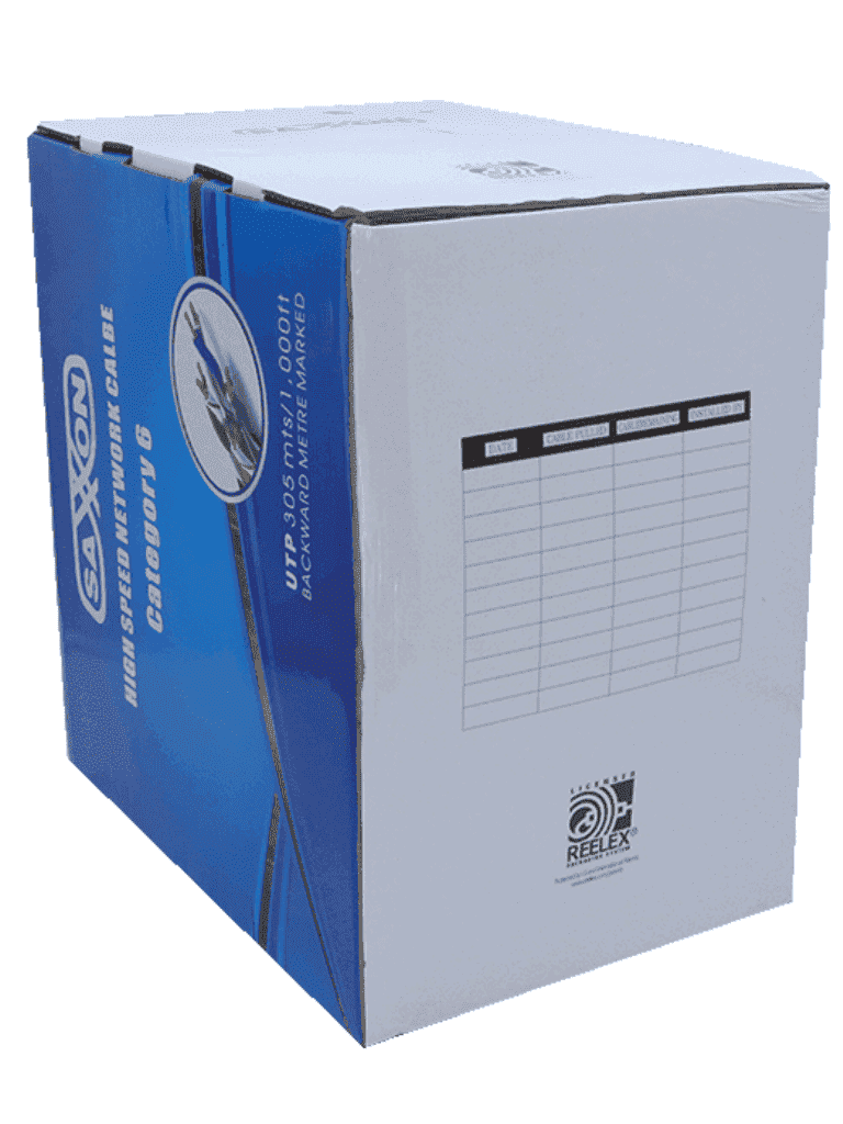 Bobina de cable UTP Cat6 100% cobre 305 metros bobinado REELEX color blanco para uso interior con 4 pares soporta pruebas de rendimiento certificaciones UL444 ISO9001 y RoHS - OUTP6COP305BC - Imagen 4