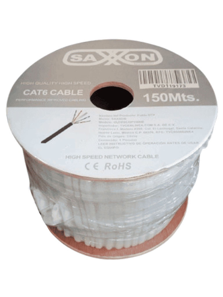 Bobina de Cable UTP Cat6 100% Cobre 150 Metros Uso Exterior Cubierta LDPE 4 Pares Soporta Pruebas de Rendimiento Cumple con Estandares ISO IEC 11801 Ed2; EIA TIA568B UL Ideal para Cableado de Redes y Video - OUTP6COP150NE - Imagen 2