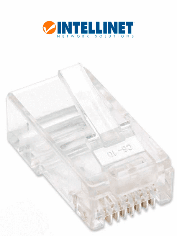 Paquete de 100 conectores modulares Cat5e RJ45 UTP 2 pines para cable trenzado 100 clavijas en bote - 790055