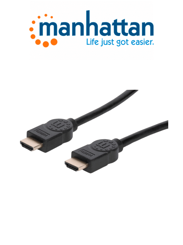 Cable HDMI de Alta Velocidad con Canal Ethernet Versión Premium 4K@60Hz UHD HEC ARC 3D ancho de banda de 18 Gbps HDMI Macho a Macho Blindado 3m (3 ft ) Negro - 355353