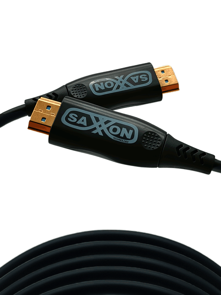 Cable HDMI de 50 Metros por Fibra Óptica 4K@60Hz Fibra 4 hilos + 7 hilos cobre estañado Compatible con HDMI 2.0 Alta velocidad 18 Gbps 3D HDR Caja de Aleación de Zinc Calidad Premium - SX-50HD-F047