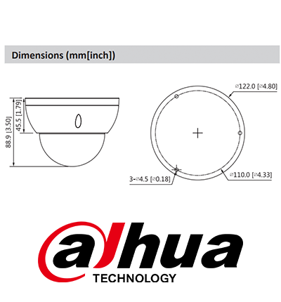 Cámara IP Domo Resolución de 4 MP Lente Mot 2.7 a 13.5mm angulo 104°-27° IR 40 mts IA WizSense Detección de Movimiento Inteligente Protección Perimetral PoE WDR H.265+ IP67 IK10 E&S Alarma E&S Audio - DH-IPC-HDBW3441RN-ZAS-27135 - Imagen 2