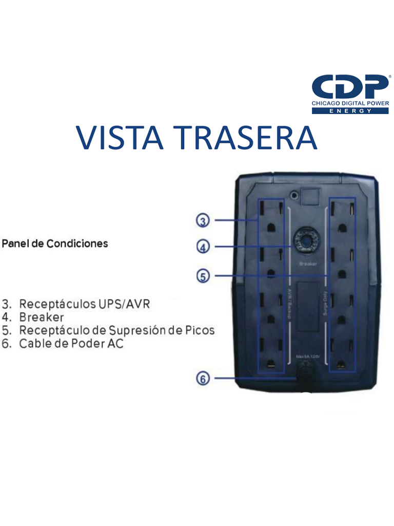 UPS Interactivo de 500 VA y 250W con 8 terminales de salida (4 con respaldo) auto reseteo incluye batería de 12V 4.5AH y es libre de mantenimiento - R-UPR508 - Imagen 2