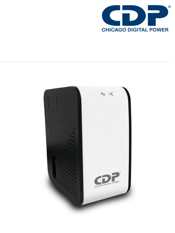 Regulador de 1KVA 500W con 8 terminales de salida: 4 con protección de sobretensión y 4 con protección AVR incluyendo protección de línea datos - R2C-AVR1008