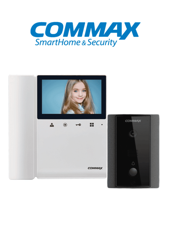 Kit de videoportero Commax a color con monitor de 4.3 pulgadas y auricular frente de calle comunicación con audio y video función de apertura de puerta no requiere configuración - CDV43K2-DRC4LN