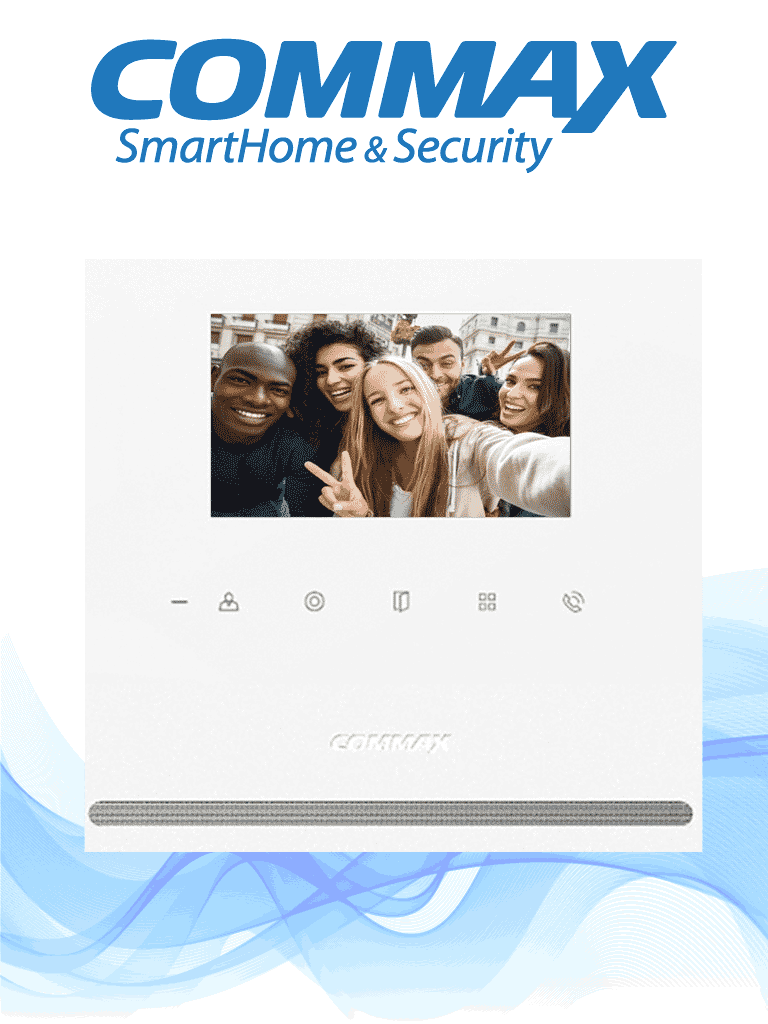 Monitor para video portero Commax de 4.3 pulgadas Soporta 2 frentes de calle y auricular 29041 Conexión a 4 hilos - CDV-43Y