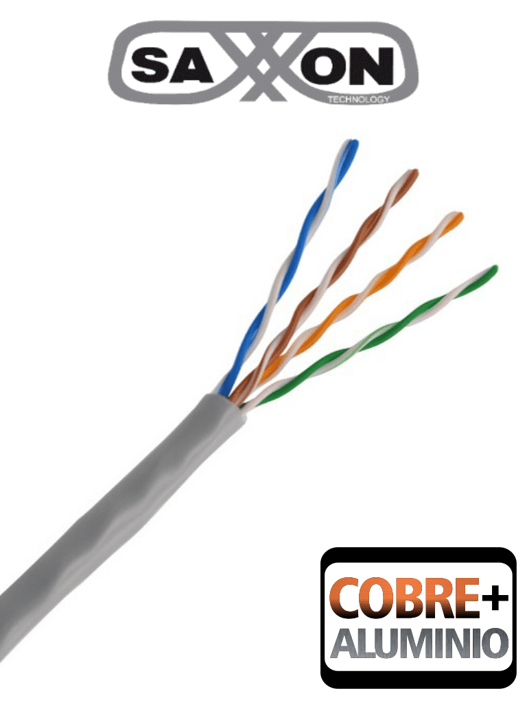 Bobina de Cable UTP Cat5e 100 Metros CCA Color Gris Uso Interior Cert ISO9001 UL 444 RoSH ANSI/TIA EI-568B - OUTP5ECCA100G