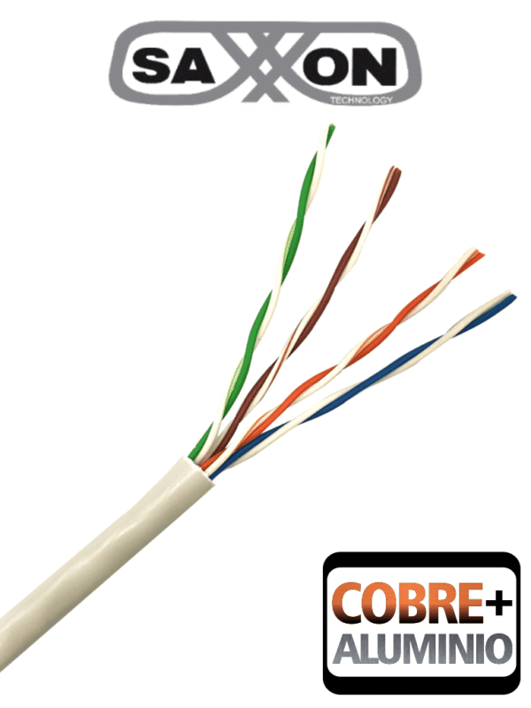 Bobina de Cable UTP Cat5e 305 Metros CCA Color Blanco Uso Interior Cert ISO9001 UL 444 RoSH ANSI/TIA EI-568B - OUTP5ECCA305BC