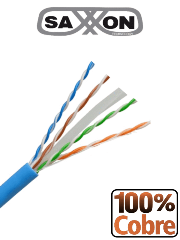 Bobina de Cable UTP Cat6 100% Cobre 100 Metros Color Azul Uso Interior Soporta Pruebas de Rendimiento Cert ISO9001 UL 444 RoSH ANSI/TIA EI - OUTP6COP100B