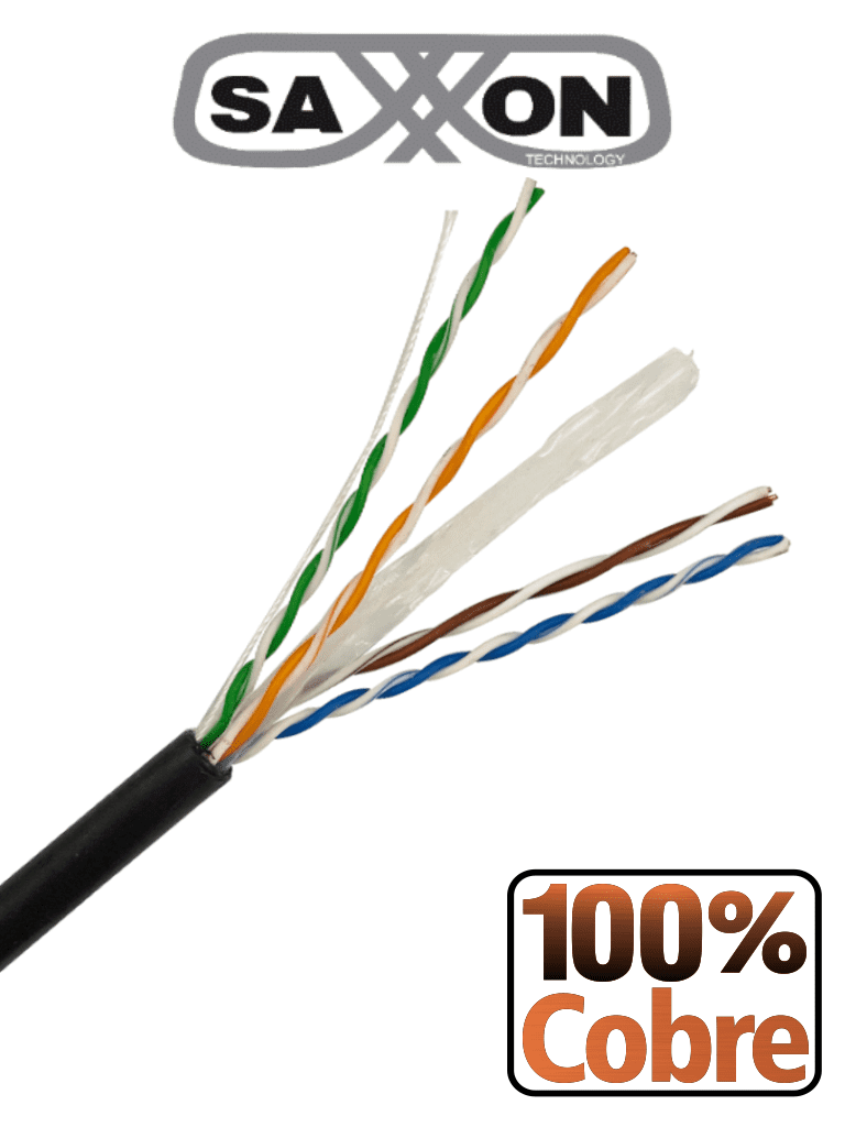 Bobina de Cable UTP Cat6 100% Cobre 150 Metros Uso Exterior Cubierta LDPE 4 Pares Soporta Pruebas de Rendimiento Cumple con Estandares ISO IEC 11801 Ed2; EIA TIA568B UL Ideal para Cableado de Redes y Video - OUTP6COP150NE