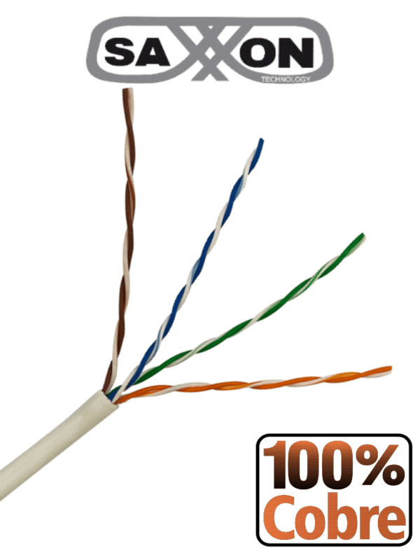 Bobina de cable UTP Cat6 100% cobre 305 metros bobinado REELEX color blanco para uso interior con 4 pares soporta pruebas de rendimiento certificaciones UL444 ISO9001 y RoHS - OUTP6COP305BC