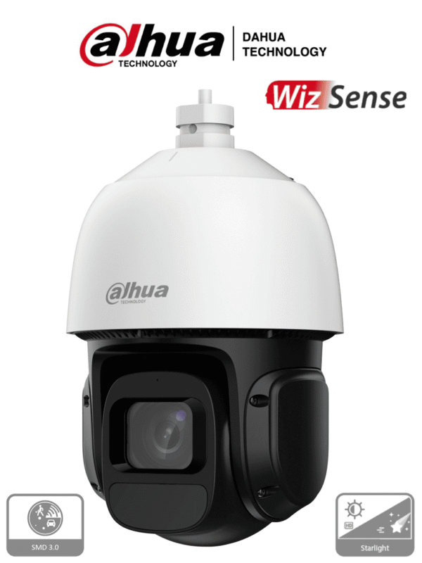 Camara IP PTZ de 2 Megapixeles WizSense 16x de Zoom Optico 80 Metros de IR Detección de Vehiculos y Humanos SMD 3.0 IP66 Smart H.265+ Ranura para MicroSD WDR Real de 120 dB - DH-SD3D216NB-GNY