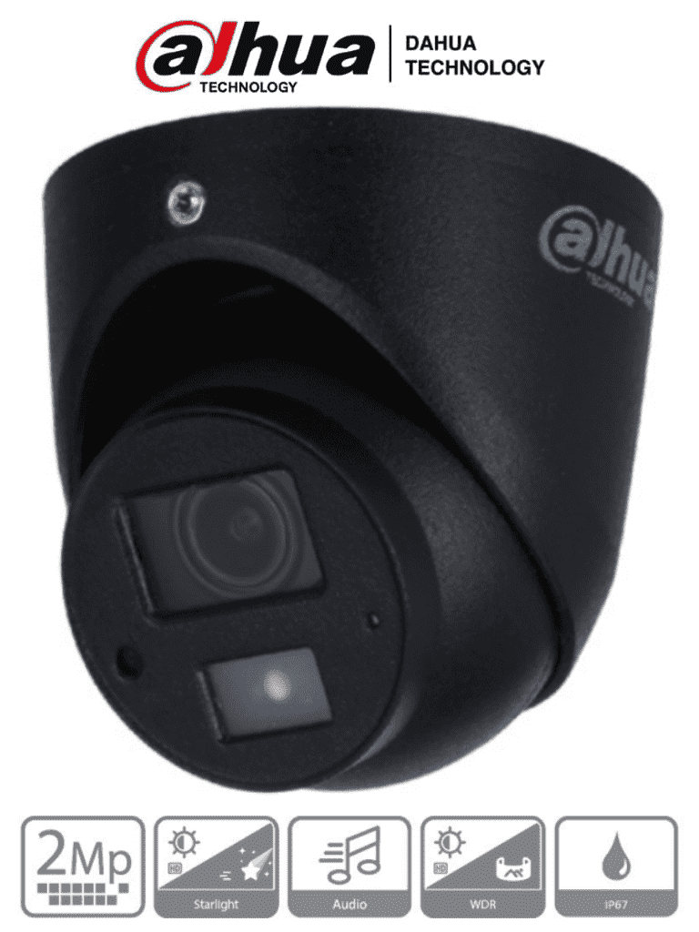 DAHUA HAC-HDW1231G-A - Cámara Mini Domo de 2 Megapixeles Super Adapt Diseño Compacto Lente de 2.8mm 102° de Apertura Microfono Integrado WDR Real de 130 dB IR de 20 Mts IP67 - DH-HAC-HDW1231GN-A-0280B