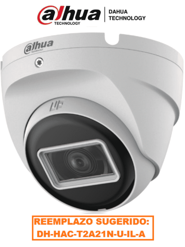 Camara Metalica Domo de 2 Megapixeles 1080p Lente 2.8mm 100 Grados de Apertura IR de 30 Metros IP67 Soporta: CVI/TVI/AHD/CVBS - DH-HAC-T2A21N-U