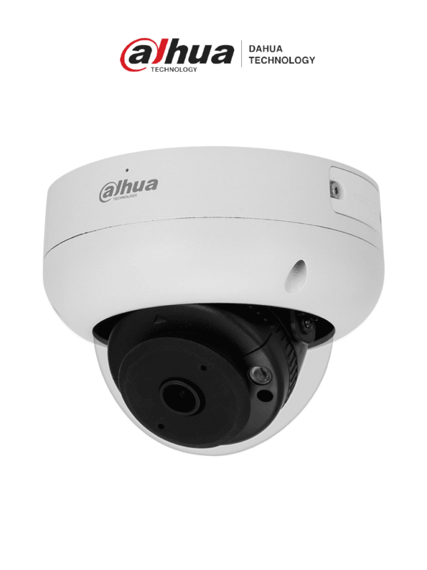 Cámara IP domo antivandálica de 4 MP con lente de 2.1mm visión nocturna de 15 m IA WizSense y protección perimetral Incluye PoE WDR H.265+ IP67 IK10 micrófono y entradas salidas de alarma - DH-IPC-HDBW3441R-AS-P