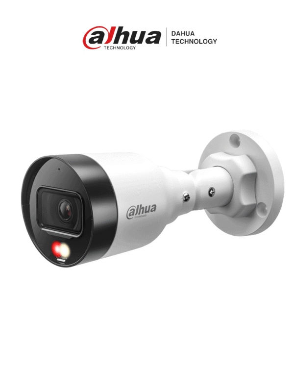 Cámara IP Bullet con Iluminador Dual de 2 Megapixeles Lente de 2.8mm 103 Grados de Apertura Micrófono Integrado H.265+ 15 Metros de Luz Visible IP67 PoE DWDR - DH-IPC-HFW1239S1-A-IL