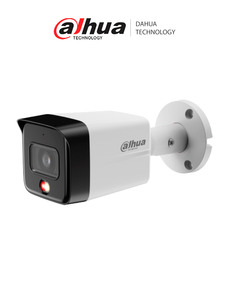 Cámara IP Bullet 4k Full Color + Iluminador Dual Inteligente 8 Megapíxeles Dual Light Lente de 2.8mm 110 Grados de Apertura Micrófono Integrado H.265 IR de 30 Metros IP67 PoE DWDR - DH-IPC-HFW1839TC-A-IL