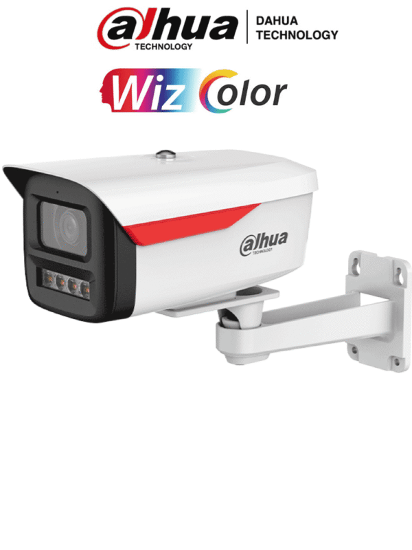 Cámara IP Bullet de 6MP Wiz Color WizSense equipada con IA SMD Plus Lente de 2.8mm micrófono integrado Protección perimetral Ranura MicroSD WDR real de 120 dB y PoE Certificación IP67 - DH-IPC-HFW2649M-S-B-PRO