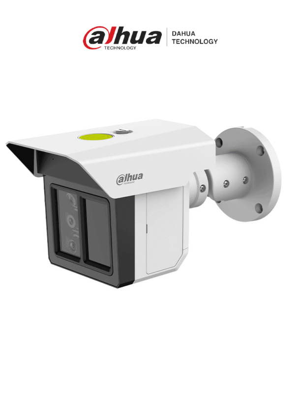 Cámara de seguridad de triple lente de 2MP de resolución ideal para protección perimetral de largo alcance Ofrece detección de humanos y vehículos a 100m visión IR de 100m tecnología e PoE y resistencia IP67 IK10 - DH-IPC-MFW5241T2-E3-ASE