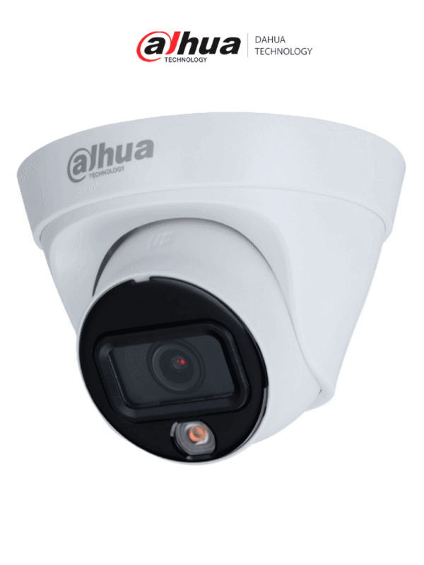 Cámara IP Domo de 4 Megapíxeles Full Color H.265+ Lente de 2.8mm 95 Grados de Apertura Detección de movimiento 15 Metros de Iluminación con Luz Visible Inversión de imagen WDR de 120 dB - DH-IPC-HDW1439T1-LED-S6