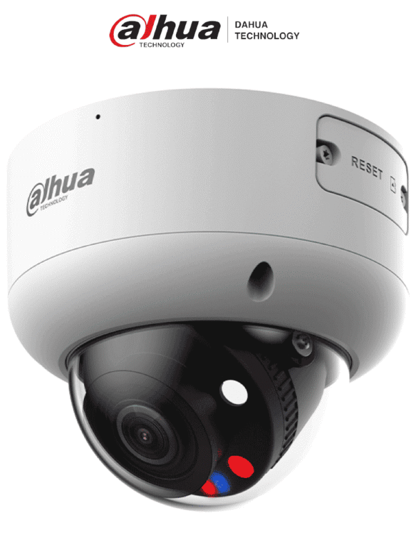 Cámara IP Domo 8MP TiOC y WizSense lente motorizado 2.7-13.5mm 40m con IR audio bidireccional iluminadores duales entradas salidas larma y audio disuación activa AcuPick IP66 Antivandálica - DH-IPC-HDBW3849R1-ZAS-PV-S5