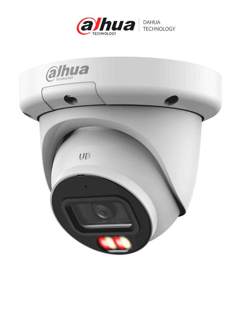Cámara IP Domo de 4 Megapíxeles con Iluminador dual WizSense Lente de 2.8mm 102 Grados de Apertura Microfono Integrado IR de 50 Metros SMD 4.0 AI SSA H.265+ Ranura para MicroSD WDR Real de 120 dB - DH-IPC-HDW3449QM-S-IL