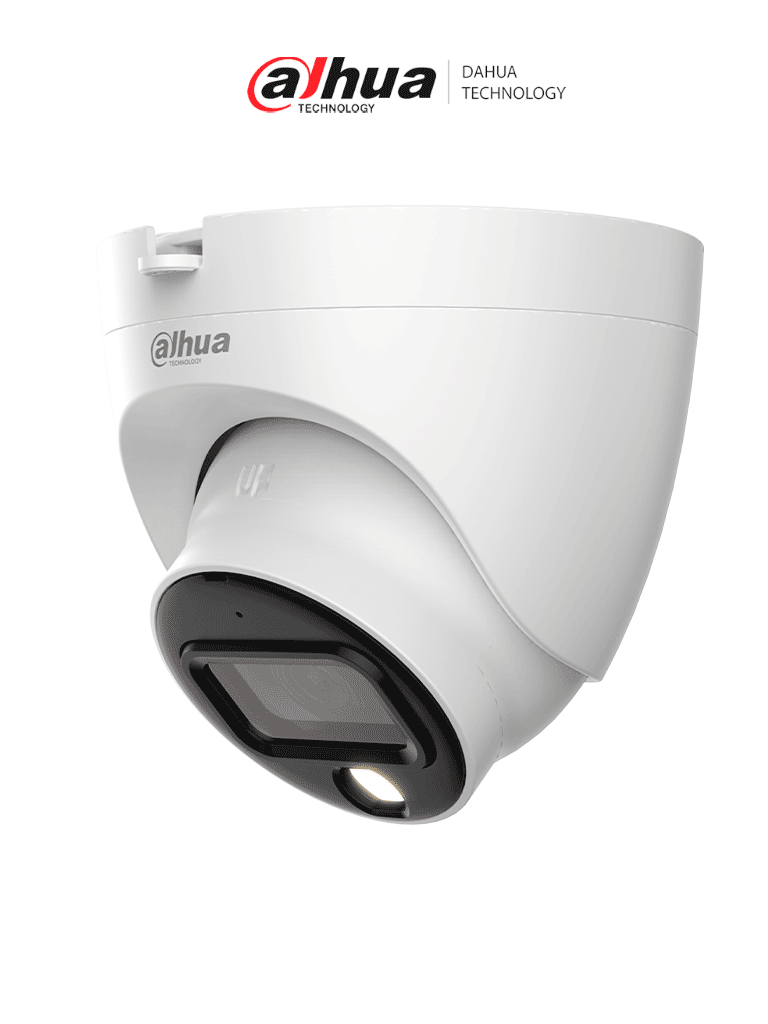 Cámara Domo de 2 Megapixeles ofrece video Full Color con lente de 2.8mm WDR de 130 dB visión de 107° micrófono integrado y 30 m de iluminación LED; IP67 fácil de instalar - DH-HAC-HDW1239TLQN-A-LED