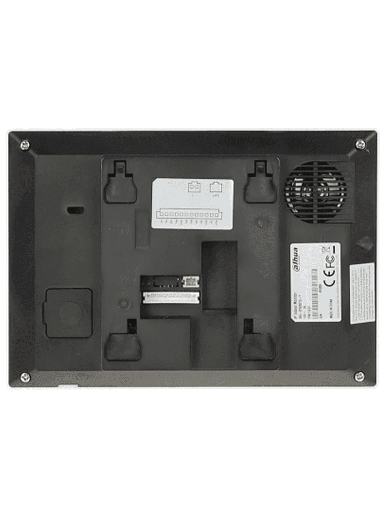 Monitor IP táctil de 7" en negro Serie Lite ideal para interiores Soporta PoE estándar hasta 4 cámaras de entrada y 4 monitores adicionales Incluye modo No Molestar 6 entradas salidas de alarma y compresión H.265 - DHI-VTH2621G-P - Imagen 2