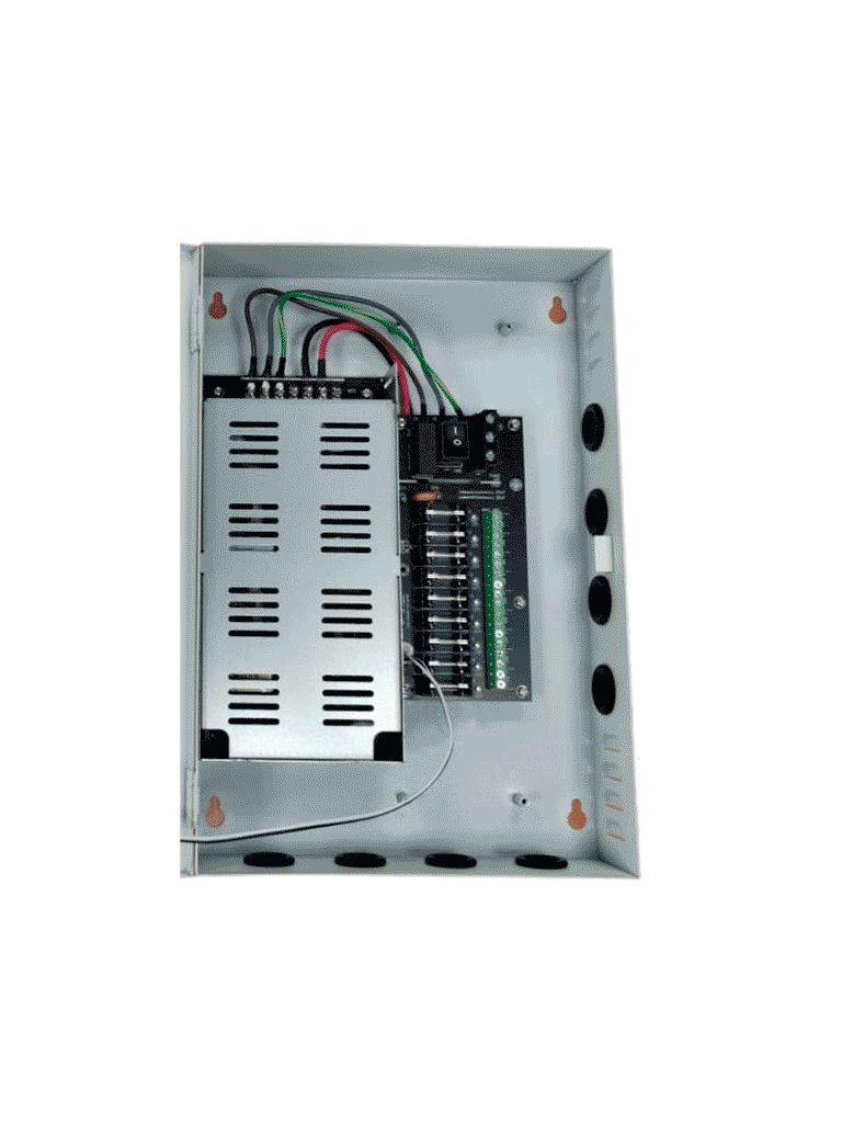 Fuente de Poder de 12 Vcc 10 Amper Con Distribuidor para 9 Camaras Indicadores Led por Canal Voltaje de Entrada de 90 Vca-264V Fusibles Intercambiables Gabinete Metalico con Cerradura Protección Contra Descargas - DH-PFM342-9CH - Imagen 3