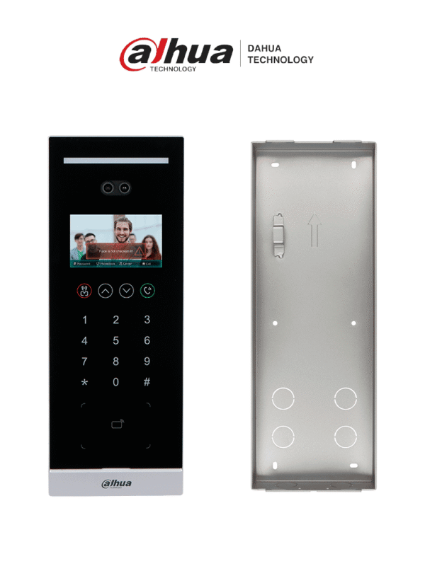 Frente de Calle Departamental IP Con reconocimiento de Rostros y Tarjetas IP65 Salida de relevador Incluye caja de instalación - DHI-VTO6531H+VTM130