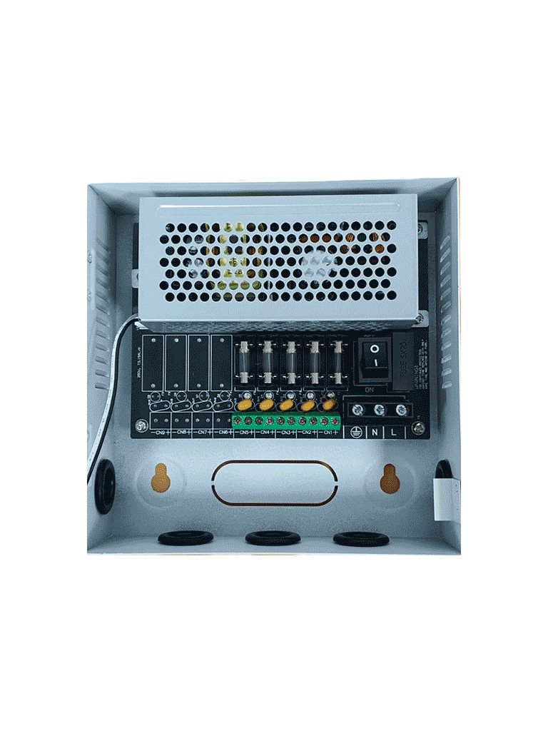 Fuente de Poder de 12 vcd 4 Amperes Para 5 Camaras Fusibles Intercambiables Proteccion contra Sobrecargas Color Blanco - DH-PFM340-5CH - Imagen 3