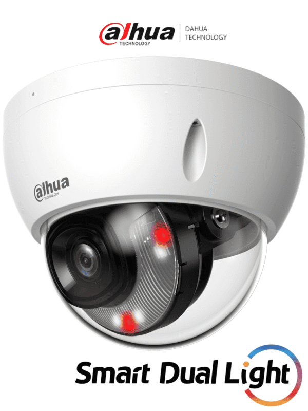 Camara IP Domo Antivandalica de 4 Megapíxeles WizSense Iluminadores Duales Inteligentes Lente de 2.8mm 101 Grados de Apertura 30 Metros de Luz IR y Luz Visible WDR Real SMD Plus Ranura para Micro SD PoE IP67 IK10 - DH-IPC-HDBW2449E-S-IL