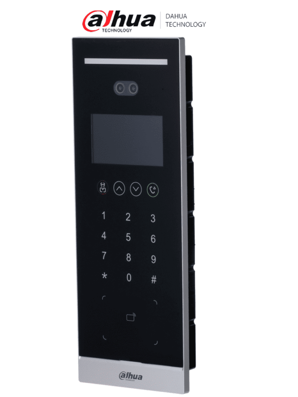 Frente de calle departamental IP con reconocimiento facial Pantalla LCD de 4.3" Cámara de 2MP HD 40 000 usuarios 20 000 rostros 20 000 tarjetas IC Salida de 12V 500mA No incluye caja de montaje - DHI-VTO6531H