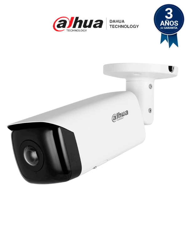 Cámara IP bullet panorámica 4 MP lente 2.1mm ángulo 180° IR 20 m IA WizSense detección de movimiento inteligente protección perimetral Starlight PoE WDR H.265+ IP67 micrófono E/S alarma - DH-IPC-HFW3441T-AS-P