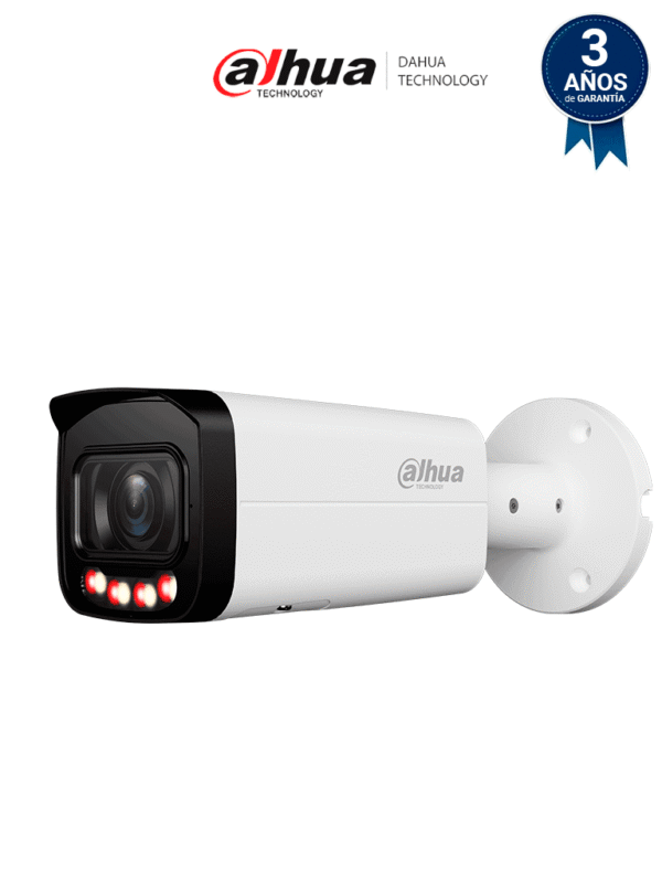 Cámara IP Bullet 4K de 8 MP lente motorizado 2.7-13.5 mm Acu Pick WizSense SMD 4.0 Iluminador Dual Inteligente Protección Perimetral AI SSA IR 60m dual light IP67 WDR - DH-IPC-HFW3849T-ZAS-IL