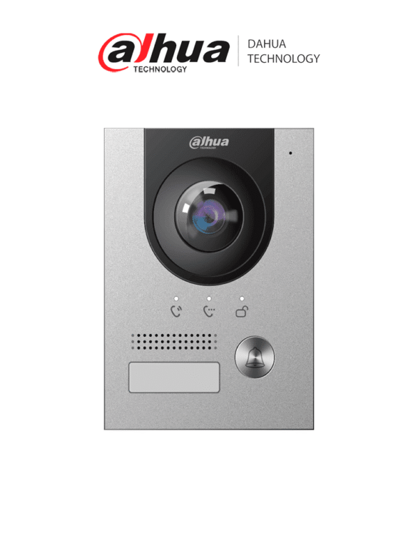 Frente de calle IP 2MP IK 07 IP65 Control de Cerradura Aluminio Compatible con App DMSS Apertura remota Alimentación a 12V - DHI-VTO2201F-P