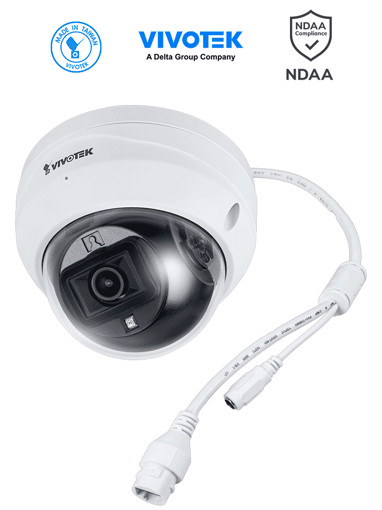 Camara IP VORTEX Essential Series Domo Exterior 2 MP Lente 2.8mm Microfono IR 30m WDR Digital IP66 IK10 NDAA Almacenamiento 128GB Analiticas IA: Intrusión Cruce de Linea Merodeo Busqueda de Escena Objeto Perdido Abandonado - FD639
