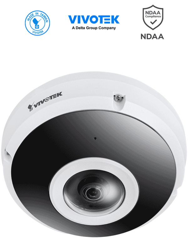 Cámara IP fisheye exterior 6 MP panorámica 360º Smart IR II 20m Deep Search WDR Pro Smart VCA Stream III micrófono integrado ciberseguridad Trend Micro IP66 IK10 Nema4X SNV NDAA ONVIF - FE9382-EHV-v2