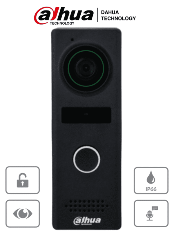 Frente de Calle Analogico Metalico Antivandalico IK07 Exterior IP66 Camara de 1.3 Megapixeles con DWDR Soporta Apertura Remota Indicador Led Múltiples Sonidos de Timbre Detección de Estado de la Puerta - DHI-VTO1000JM