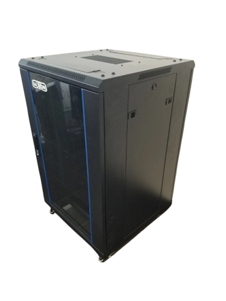 Gabinete de Piso color Negro 18UR Puerta de Vidrio Templado Alto 100 cm Ancho 60 cm Profundidad 60 cm - SX-R18U-6618S - Imagen 2