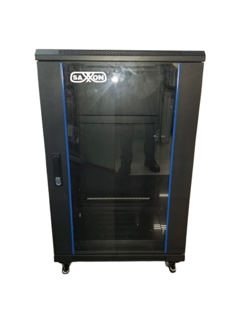 Gabinete de Piso color Negro 18UR Puerta de Vidrio Templado Alto 100 cm Ancho 60 cm Profundidad 60 cm - SX-R18U-6618S - Imagen 3