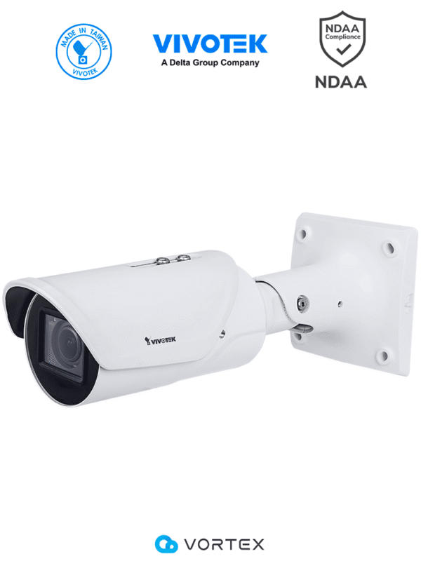 Cámara IP VORTEX Premium Series bullet exterior 5 MP Lente varifocal 2.7-13.5mm IR 50m WDR Pro IP66 IK10 NDAA Almacenamiento 256GB Advance AI - IB837-HT